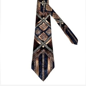 Vintage Mens 100% Silk Madison & Rhode‎ Neck Tie Abstract Tribal Print